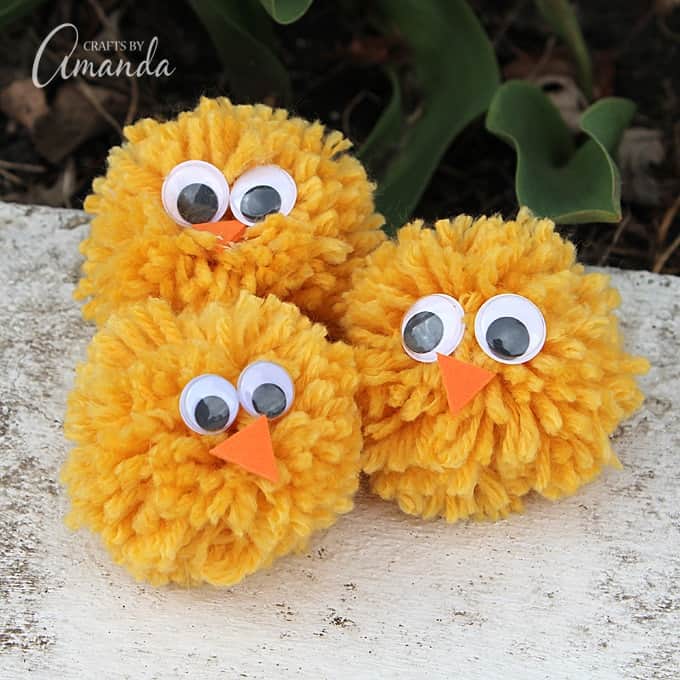 yarn crafts pom pom chicks