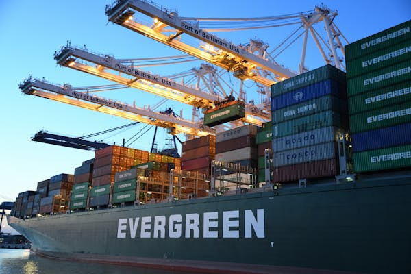 an image of the Evergreen freight, a carrier used for completing freight shippings.