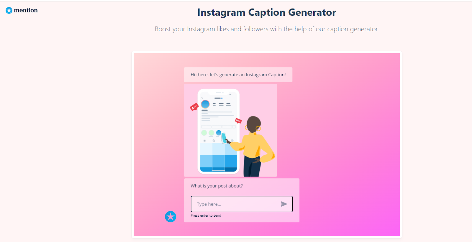 Mention's Instagram Caption Generator