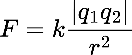 {"id":"91","type":"$$","backgroundColor":"#ffffff","aid":null,"code":"$$F=k\\frac{\\left|q_{1}q_{2}\\right|}{r^{2}}$$","backgroundColorModified":false,"font":{"family":"Arial","size":11,"color":"#000000"},"ts":1715268658411,"cs":"fQrE9QHVcmkJw525JWA4ew==","size":{"width":88,"height":36}}