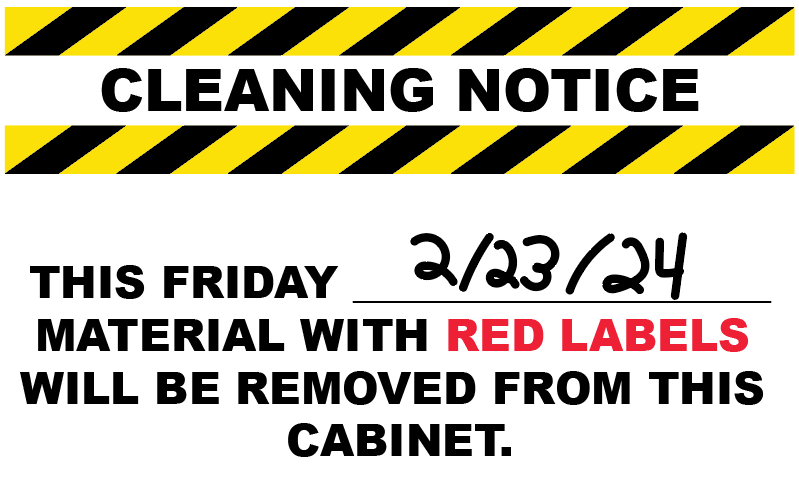 Example: Weekly Cleaning Notice