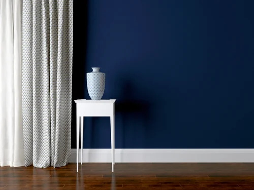 Two colour combinations for bedroom walls #21: Indigo and White.