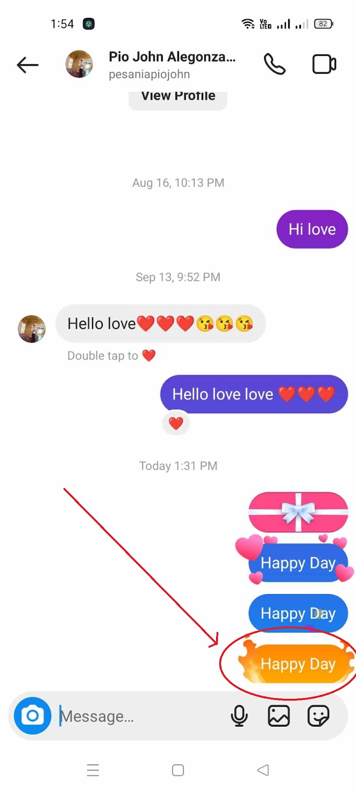 How to Send GIft Messages on Instagram - Fire Effect