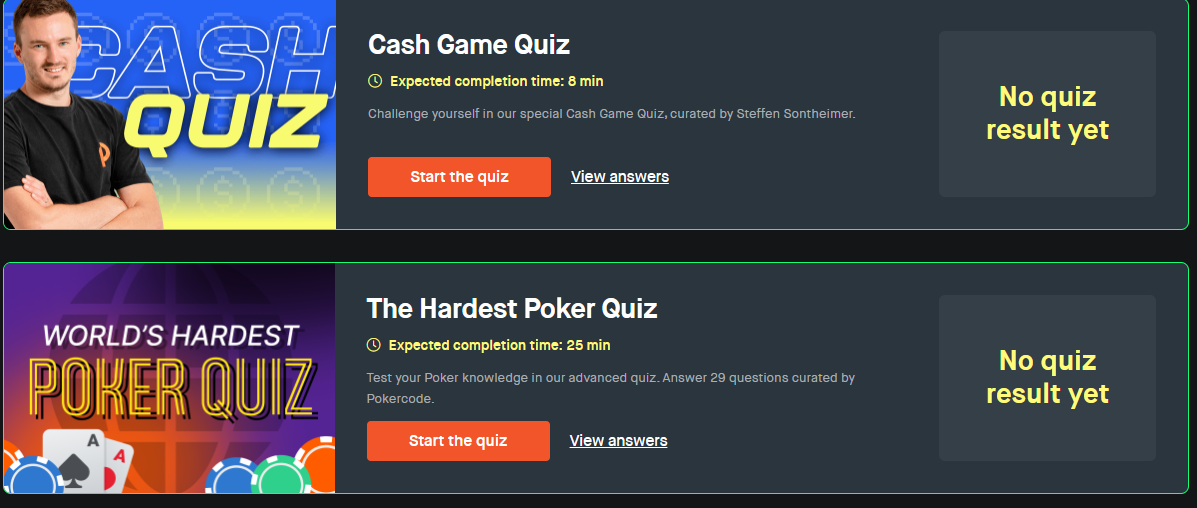 PokerCode Review , quizes