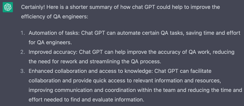 ChatGPT example