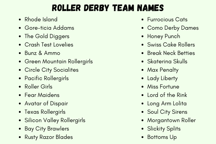 Roller Derby Team Names