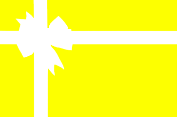 A plain yellow with white ribbon gift voucher to escape room Atlanta.  