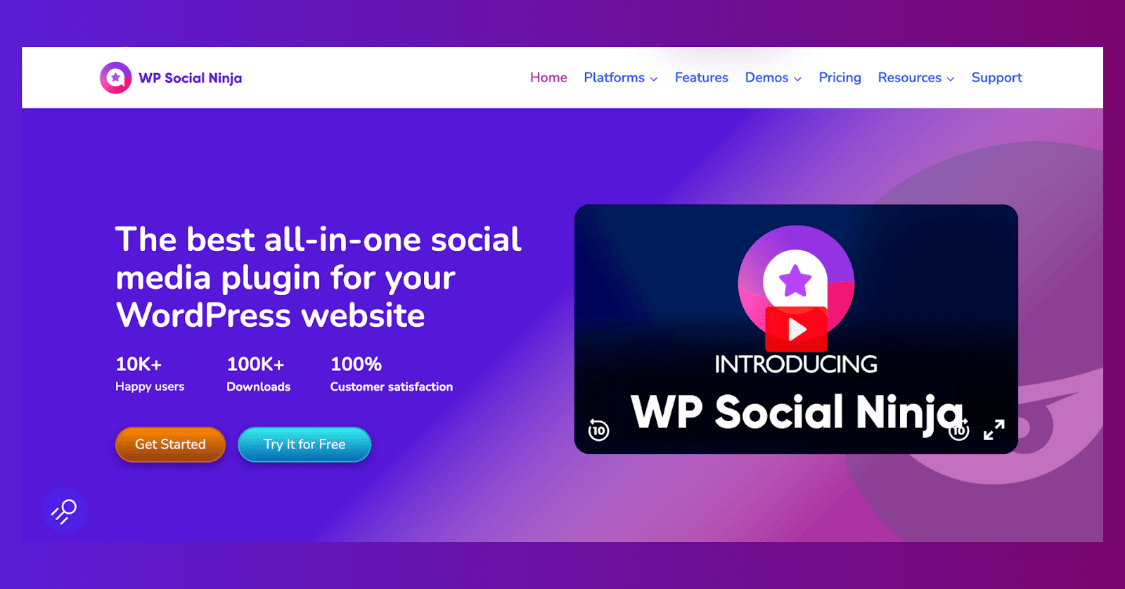 WP Social Ninja, an all-in-one social media plugin.