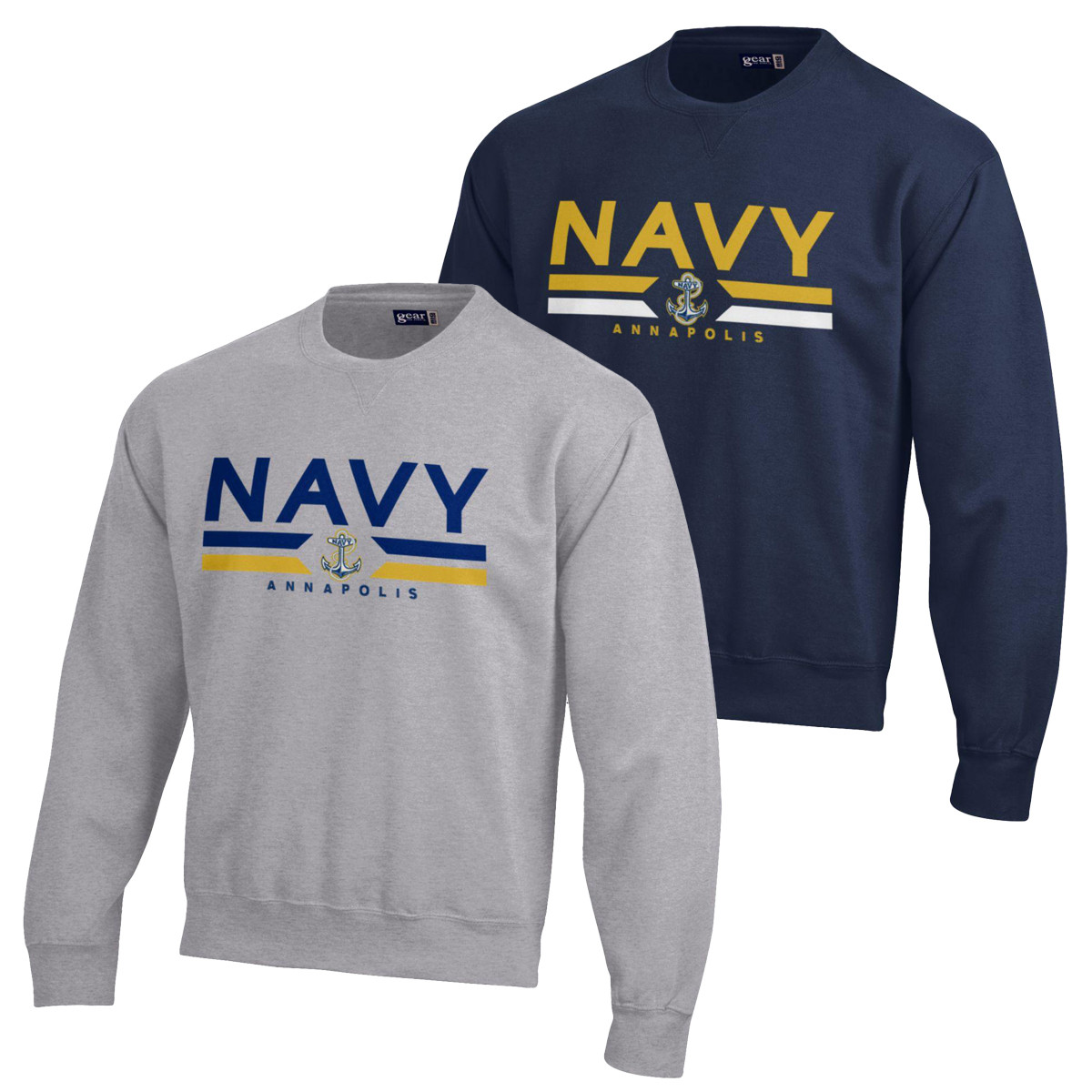 Navy Anchor Big Cotton Crew