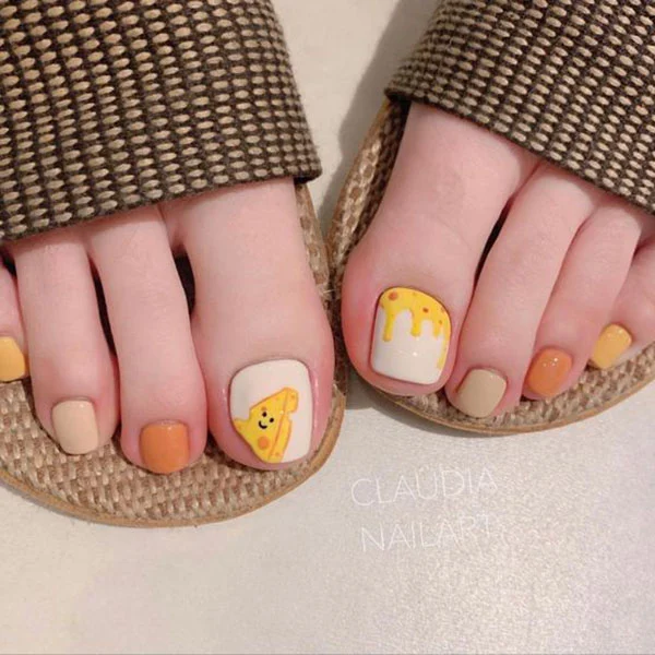 Cheesy Nail Art Toenail Designs