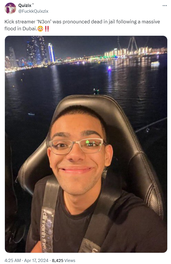 Who is Sam Frank? Streamer N3on’s girlfriend detained with him in the UAE