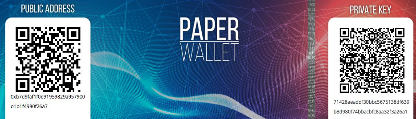 Imagem de uma paper wallet estilizada
