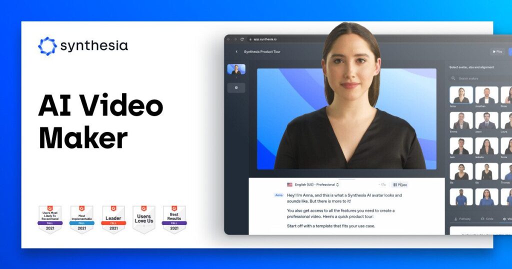 Synthesia：本物の人間と見分けがつかないAIアバターの動画を生成