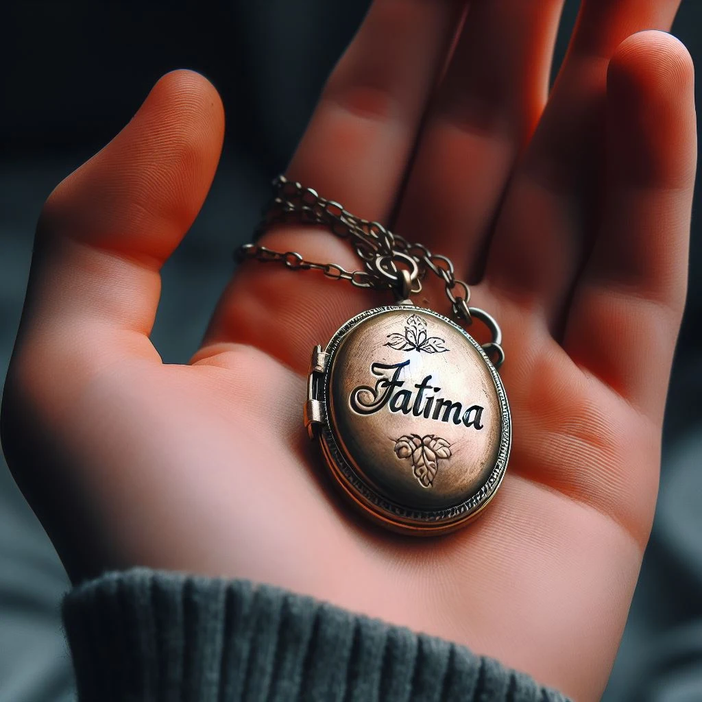 A boy's hand holding a locket