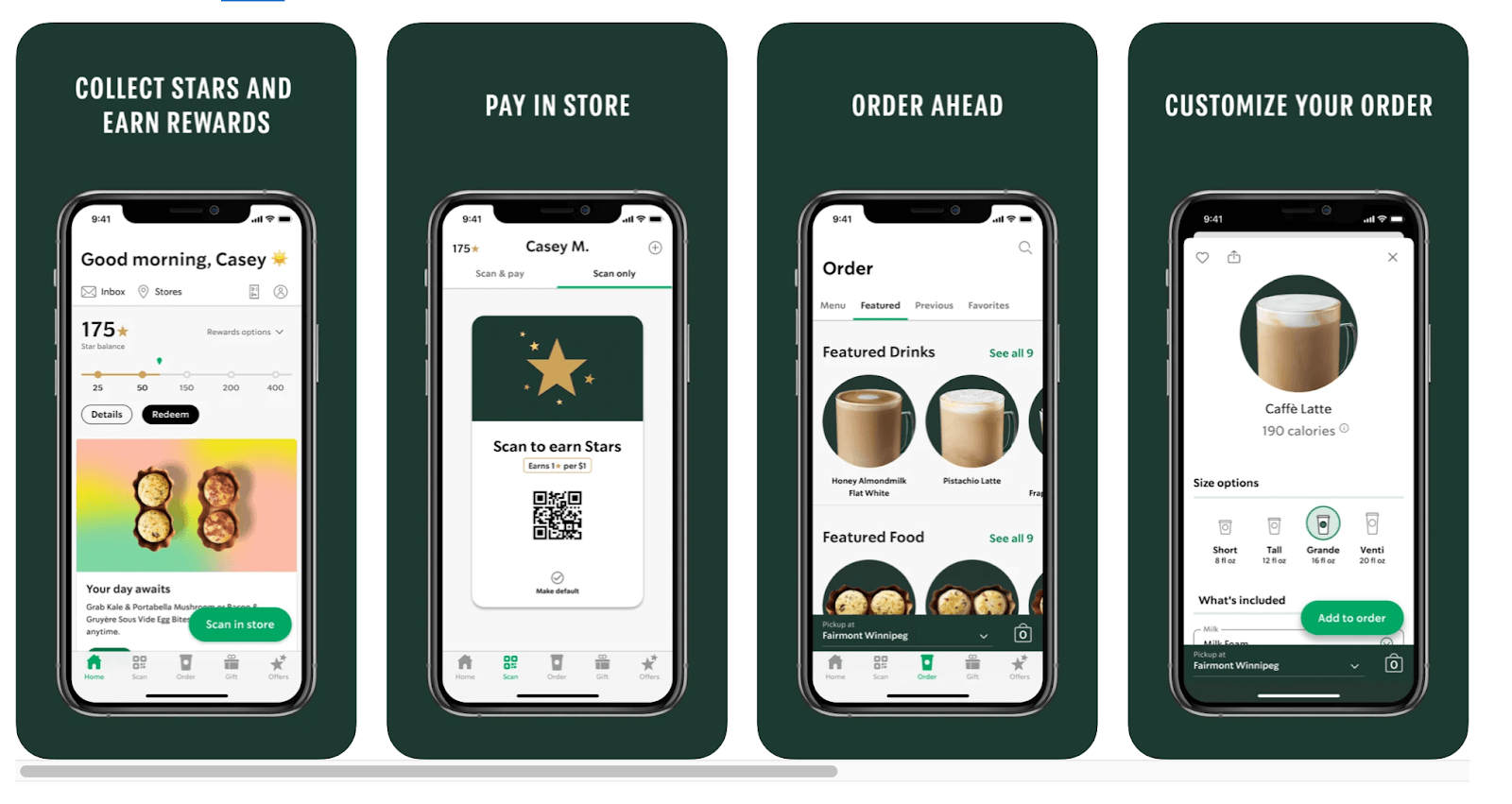 A coffee store app that provides consumers with a multitude of different features.