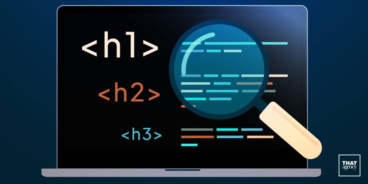 Heading tags on a computer screen