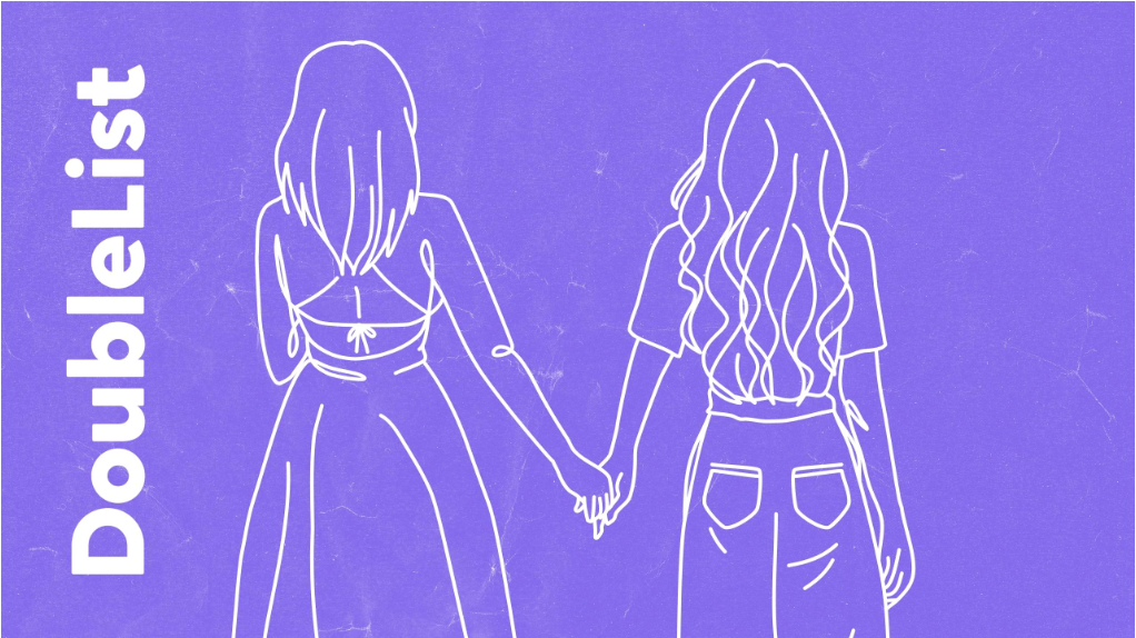 A graphic of two women holding hands representing Tinder alternatives.