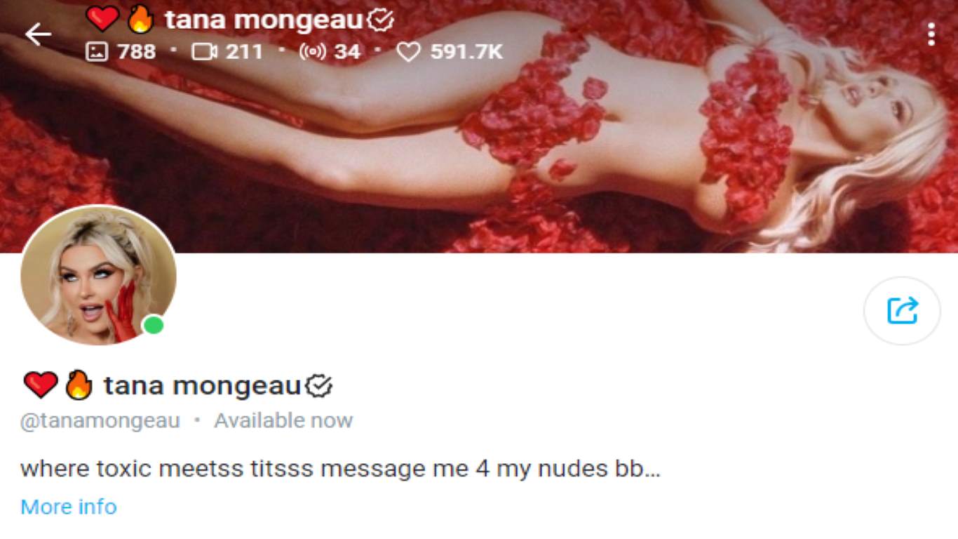 Tana Mongeau OnlyFans Page