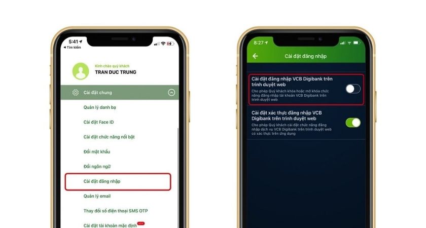 Tên đăng nhập Vietcombank