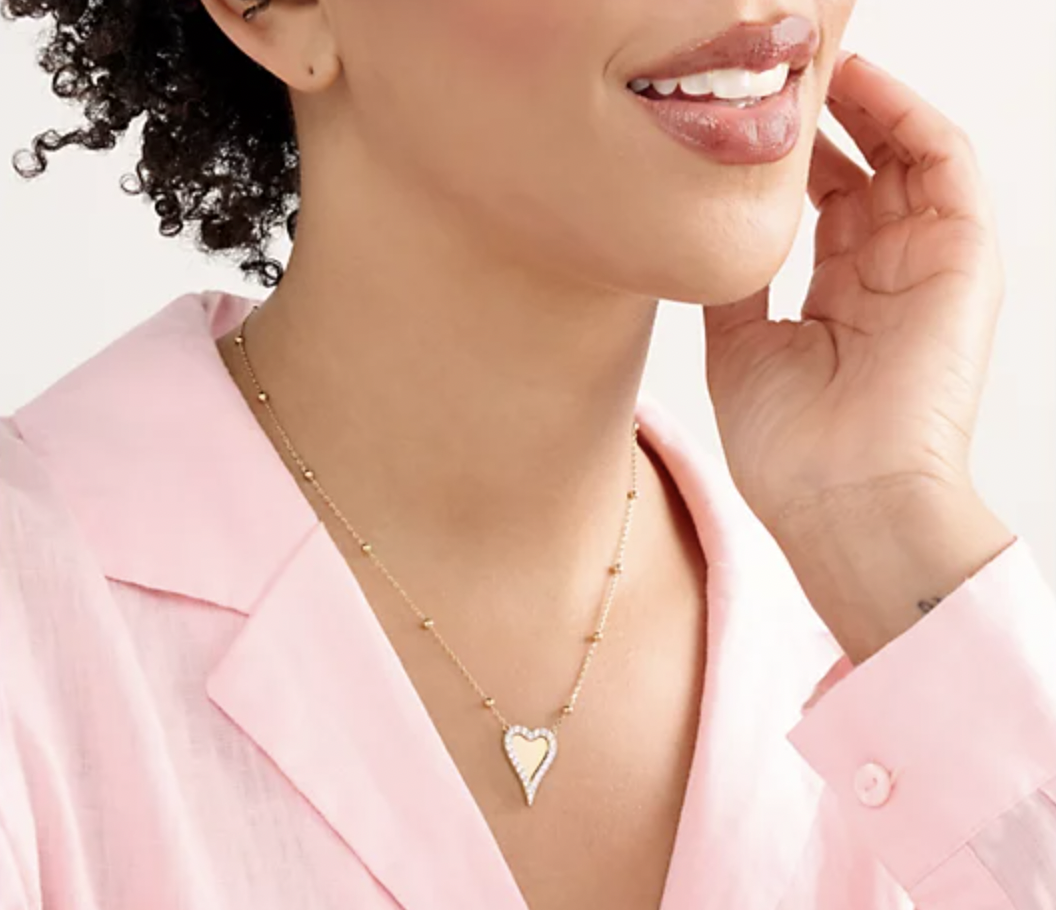 Diamonique on sale heart necklace