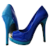 Aqua blue front high heels platform pump shoes