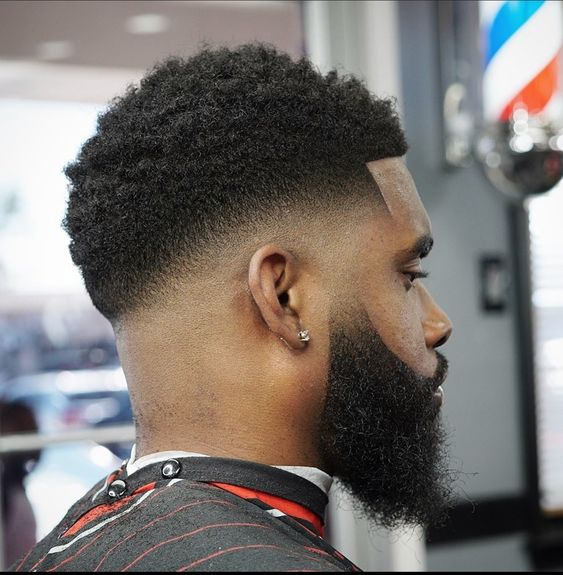 Side view of  a guy rocking a cool  haircut with some beards for a manly look