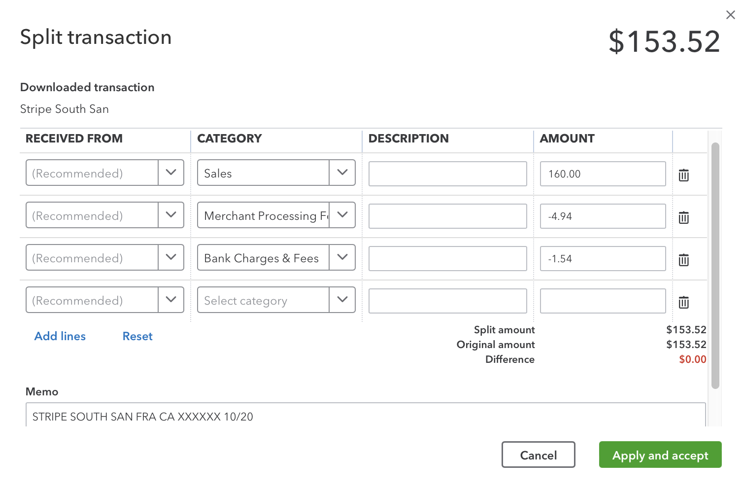 Image for split transaction