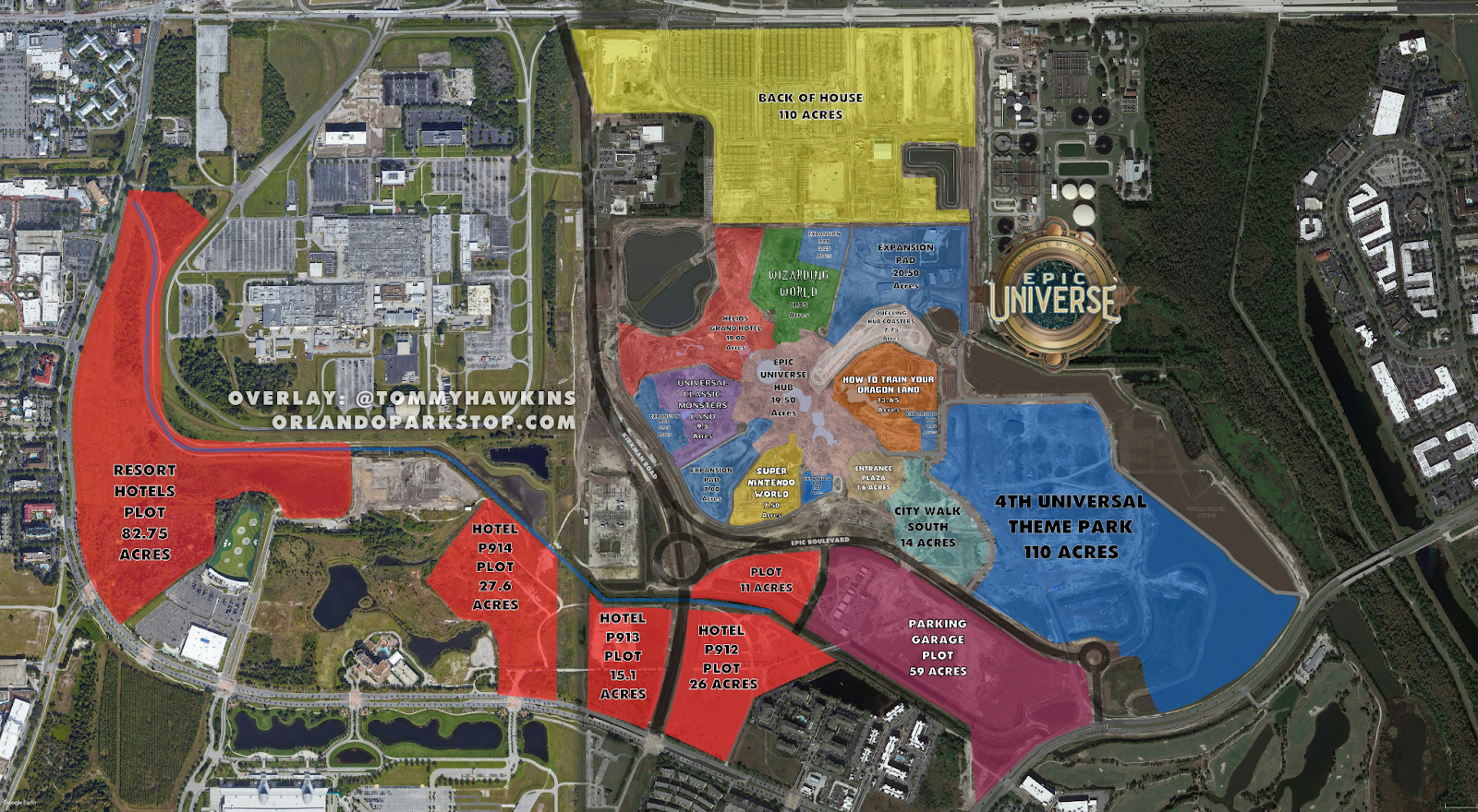 Epic Universe at Universal Layout Map