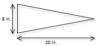 Diagram showing the small version indicating the following:
Height = 8 inches
Width = 20 inches
