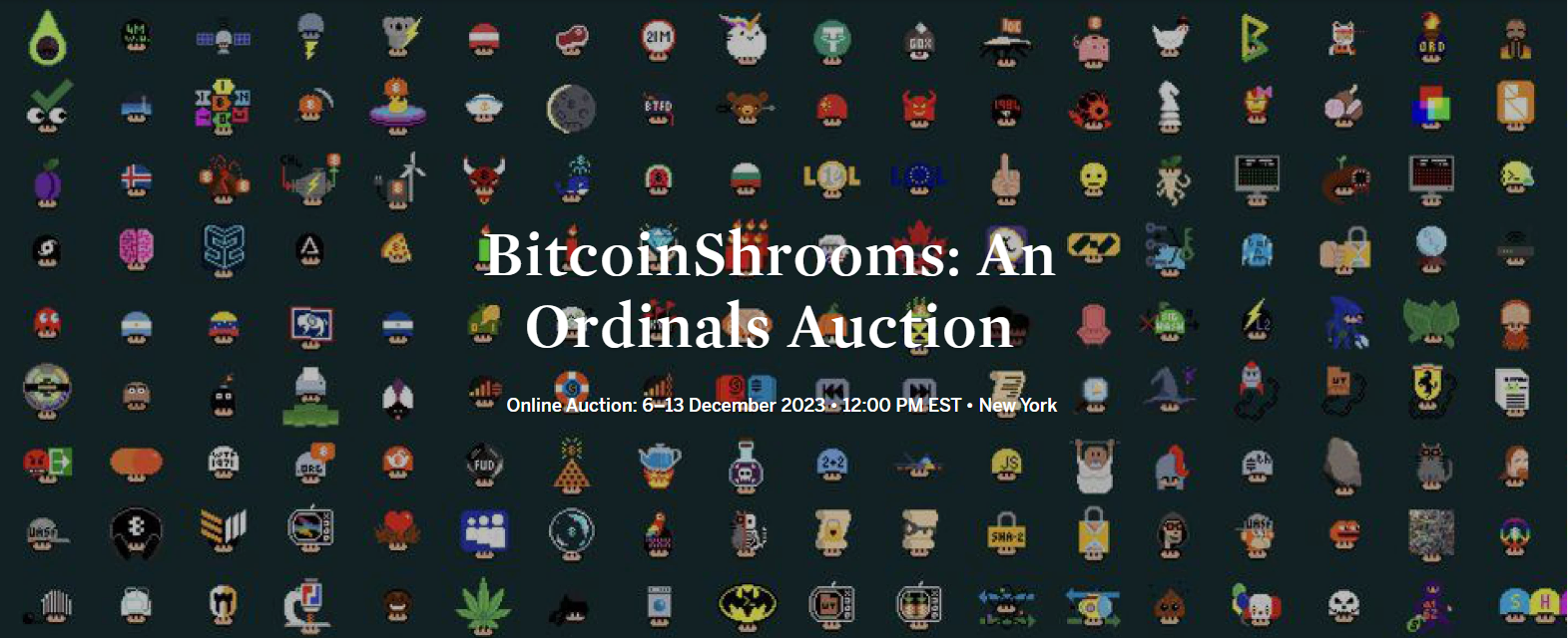 蘇富比首次拍賣比特幣Ordinals係列——BitcoinShrooms