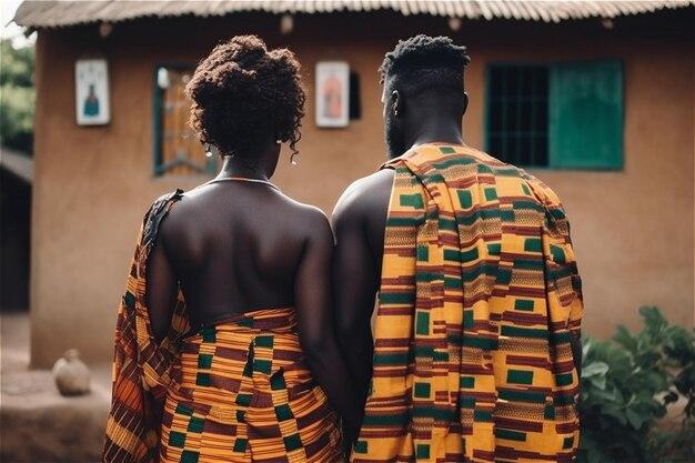 Premium AI Image | Back view of young African couple in Tanzania Generative  AI