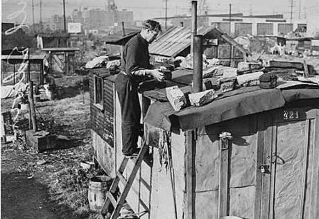 A person standing on a ladder

Description automatically generated