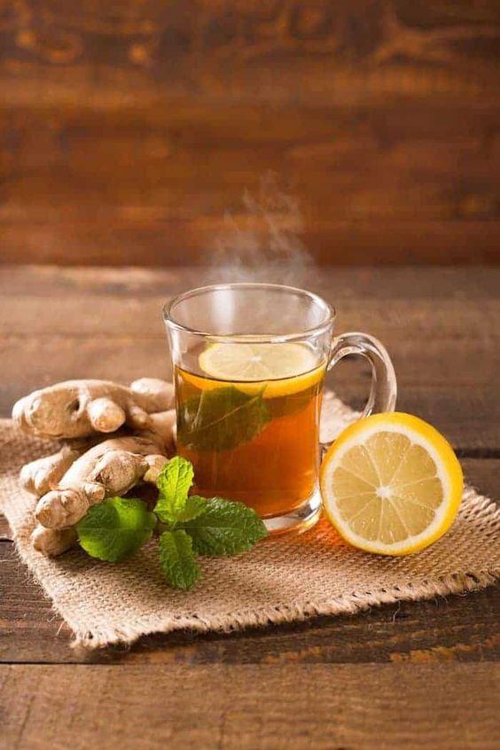 A cup of tea with lemon and ginger

Description automatically generated
