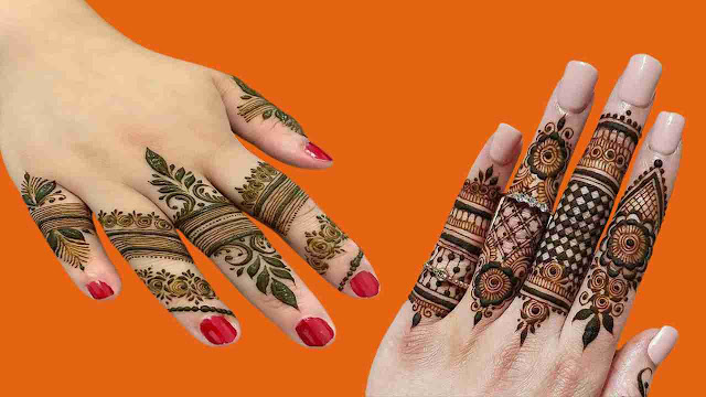 SIMPLE FINGER MEHNDI DESIGN