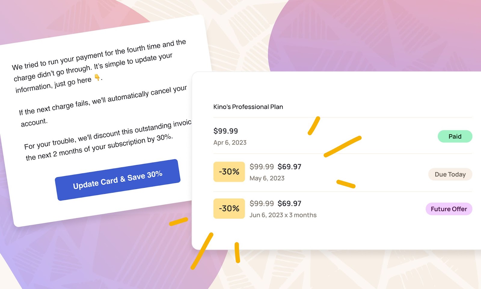 Dunning Emails with Offer for Stripe Failed Payments