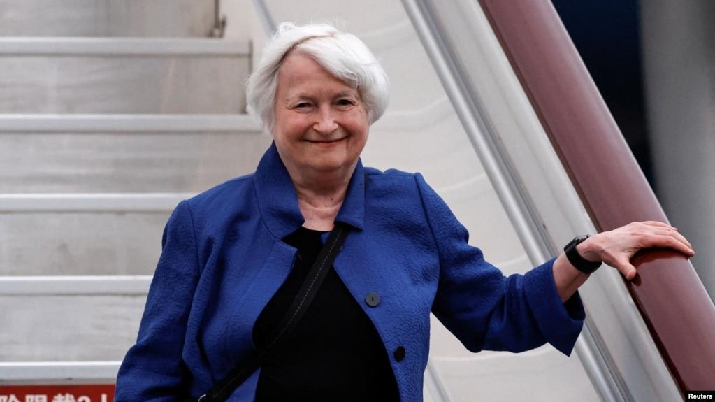 Bộ trưởng Tài chính Hoa Kỳ Janet Yellen đến Quảng Châu, Trung Quốc.