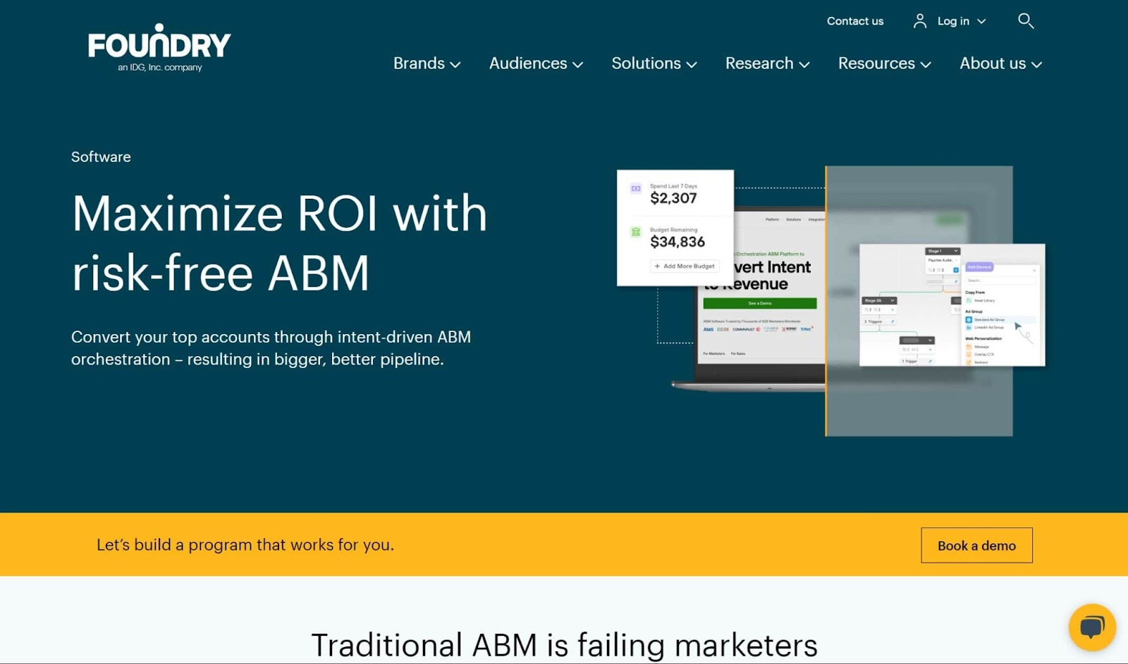 Screenshot of Foundry ABM website