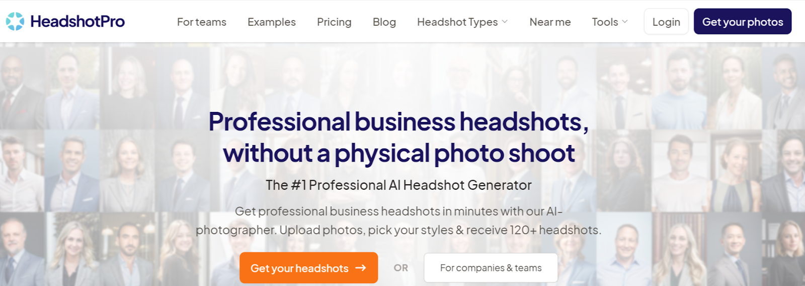 Headshot Pro website