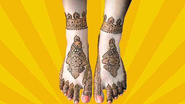 bridal leg mehndi design