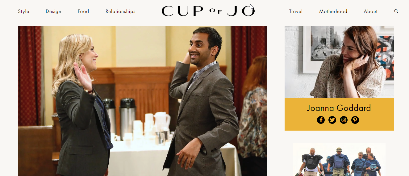 Cup Of Jo - Website Homepage