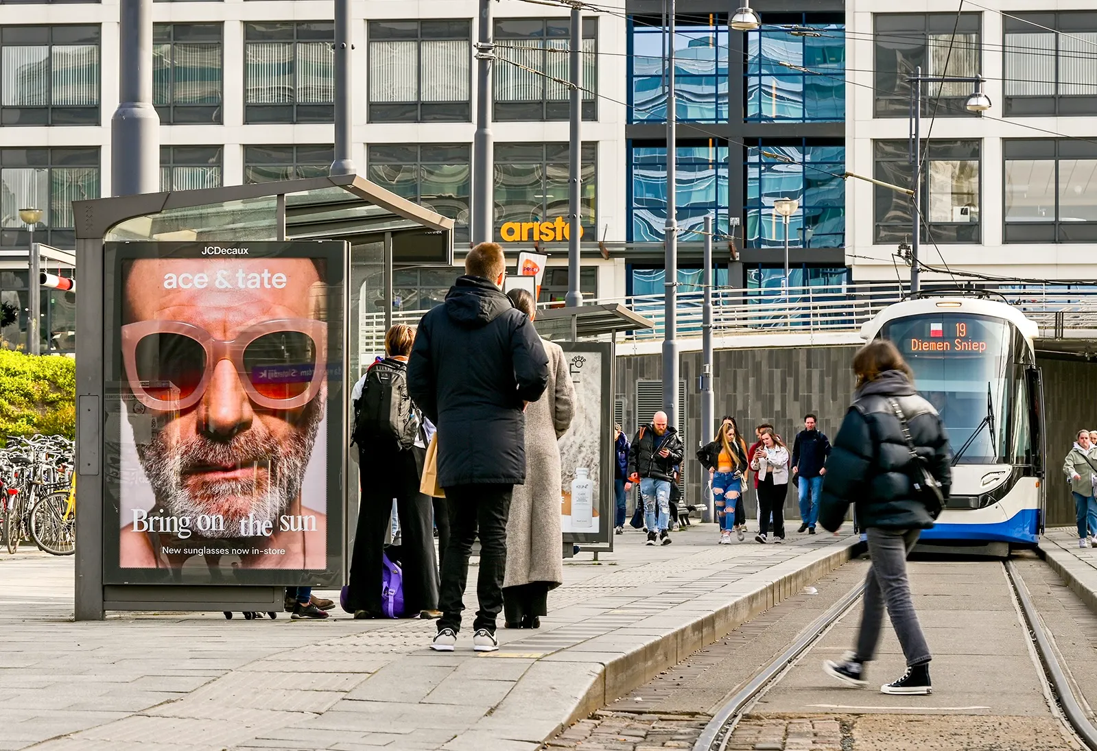 OOH advertising at a bus stop