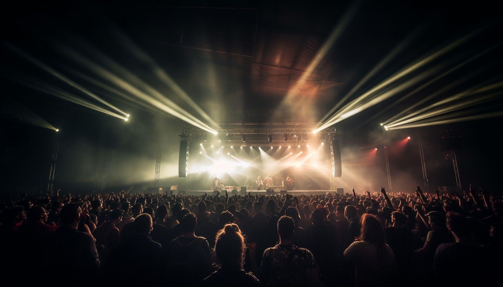 plateia em frente a palco assistindo show