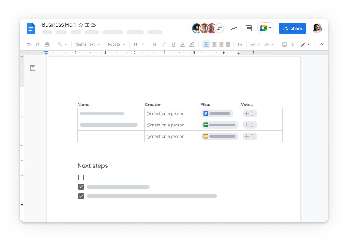 Idea management feature by Google Docs