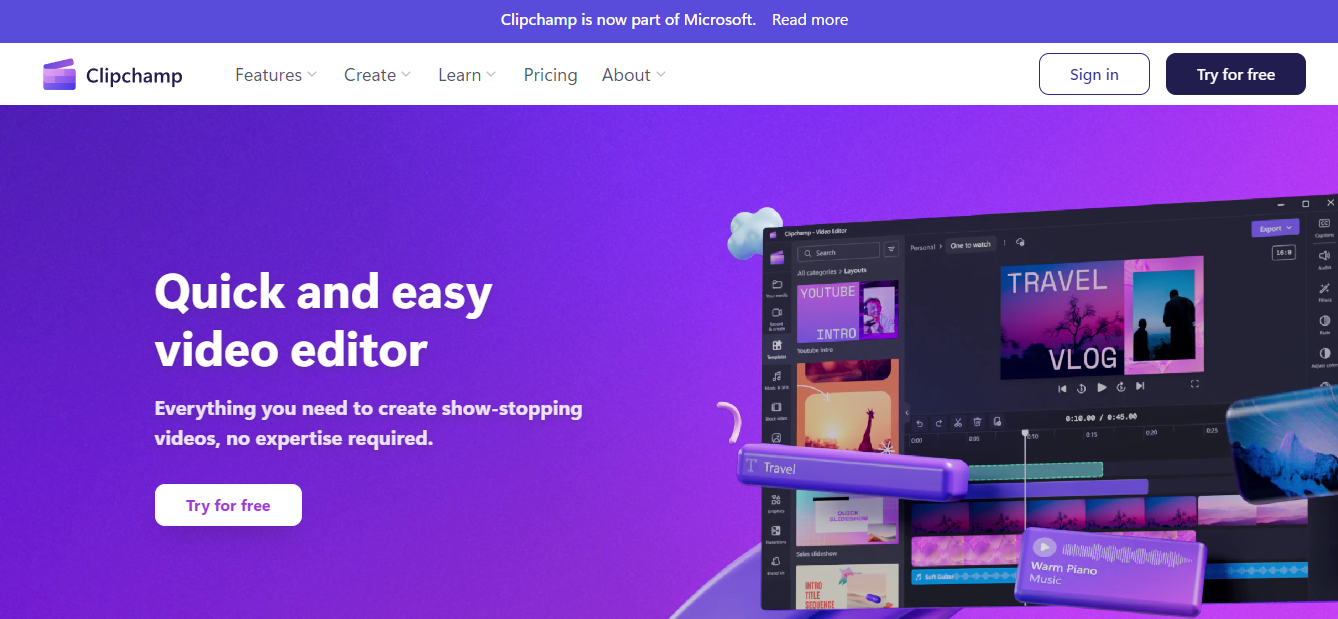 AI Video-Editing Software - clipchamp