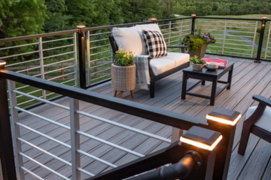 trex composite deck post cap lights on top of railing outdoor lighting options custom built michigan