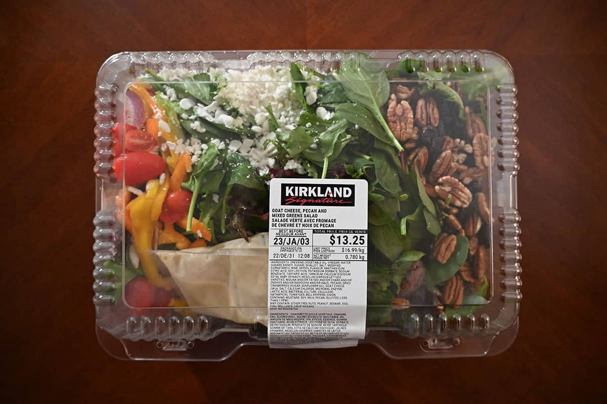 Costco Kirkland Signature Goat Cheese, Pecan, and Mixed Greens Salad