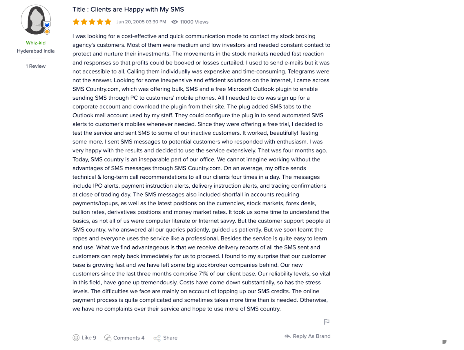 smscountry customer review