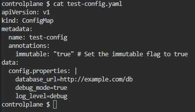 Using Immutable ConfigMaps
