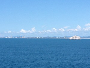 view of Mazatlan from the ferry