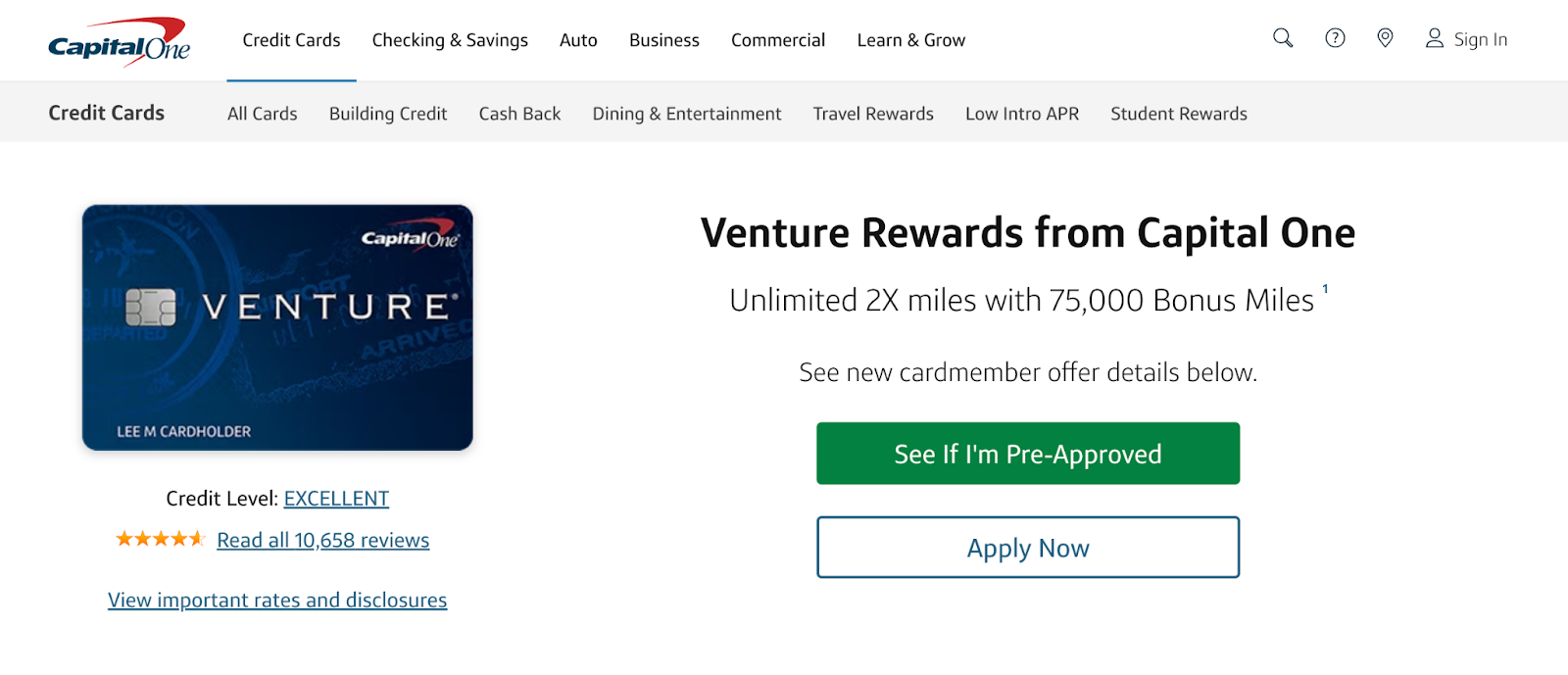 Capital One Venture Rewards Credit Card